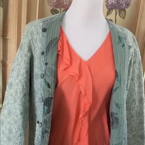 Reversible lightweight quilted jacket, light green